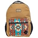 HOOEY Recess 25L Backpack - Durable Lightweight Daypack for Travel, Gym & Outdoor Use - Spacious Main Compartment, Laptop Sleeve, Water-Resistant, Stylish Unisex Design (Tan/Red)