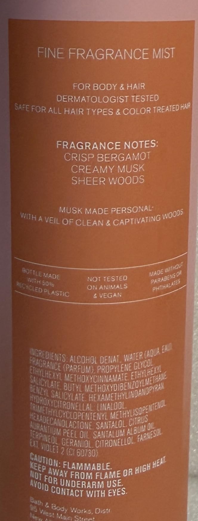Bath & Body Works Fresh Musk Fine Fragrance Mist 8 Ounces