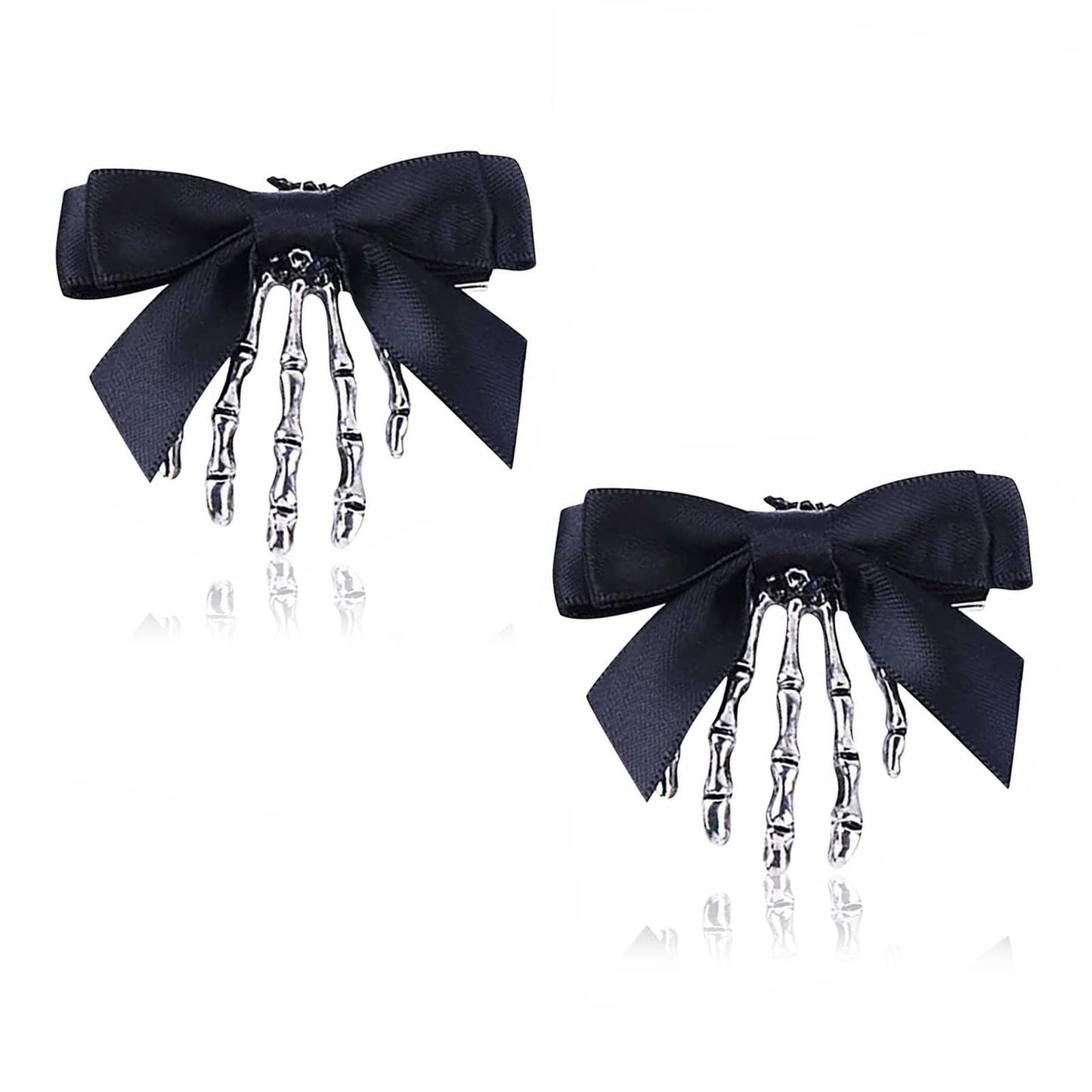 Utavu 2pcs Skeleton Hair Clip Claw Skeleton Hand Hair Clip Bone Clips Spooky Skull Goth Hair Clips Halloween Hair Accessories for Women Girls, Pack