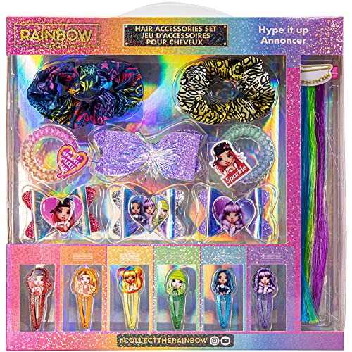 Rainbow High - Townley Girl Hair Accessories Set |Gift for Kids Teens Girls| Ages 3+ (15 Pcs) Including Hair Bow, Hair Extension, Scrunchies, Hair