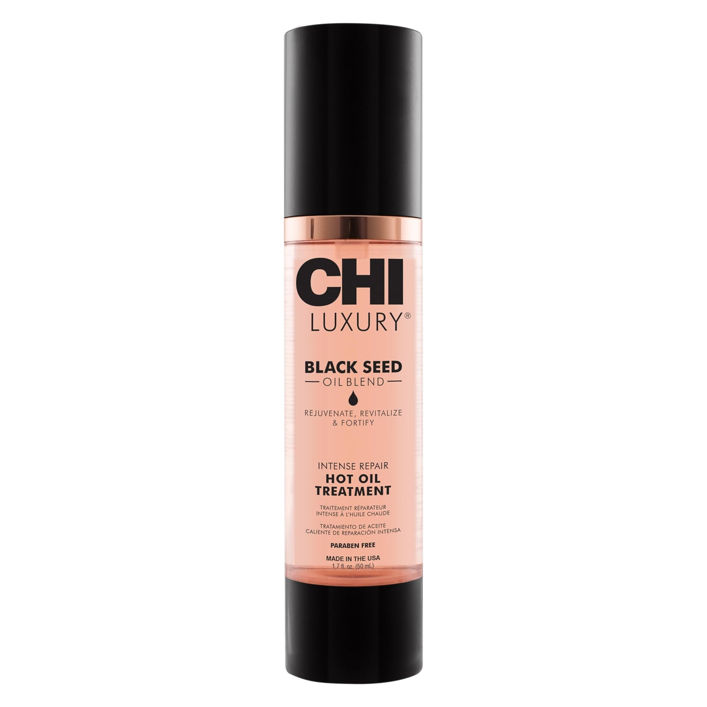 CHI Luxury Black Seed Oil Intense Repair Hot Oil Treatment, Moisturizes & Strengthens Dry & Damaged Hair, Sulfate, Paraben & Gluten-Free, 1.7 Oz