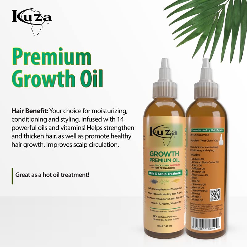 Premium Growth Oil W/Black Cumin & Rosemary 4 Oz. (Pack Of 2)