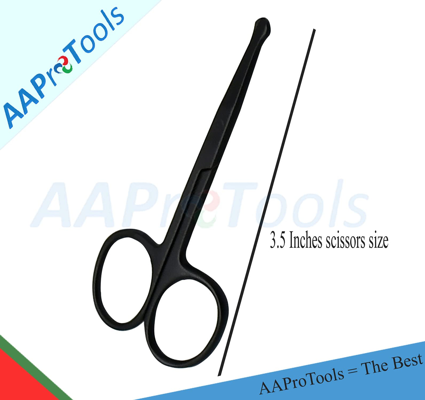 AAProTools 3 Pieces Nose Hair Scissors Rounded Tip Scissors Facial Hair Scissors Stainless Steel Blunt Tip Scissor for Eyebrows, Nose, Moustache Beauty and Personal Care AAProTools