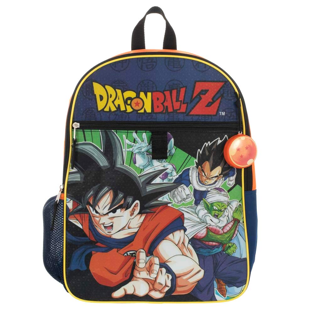 BIOWORLD Mens Dragon Ball Z 4-Piece Backpack Set (Little Kid/Big Kid), Orange, One size