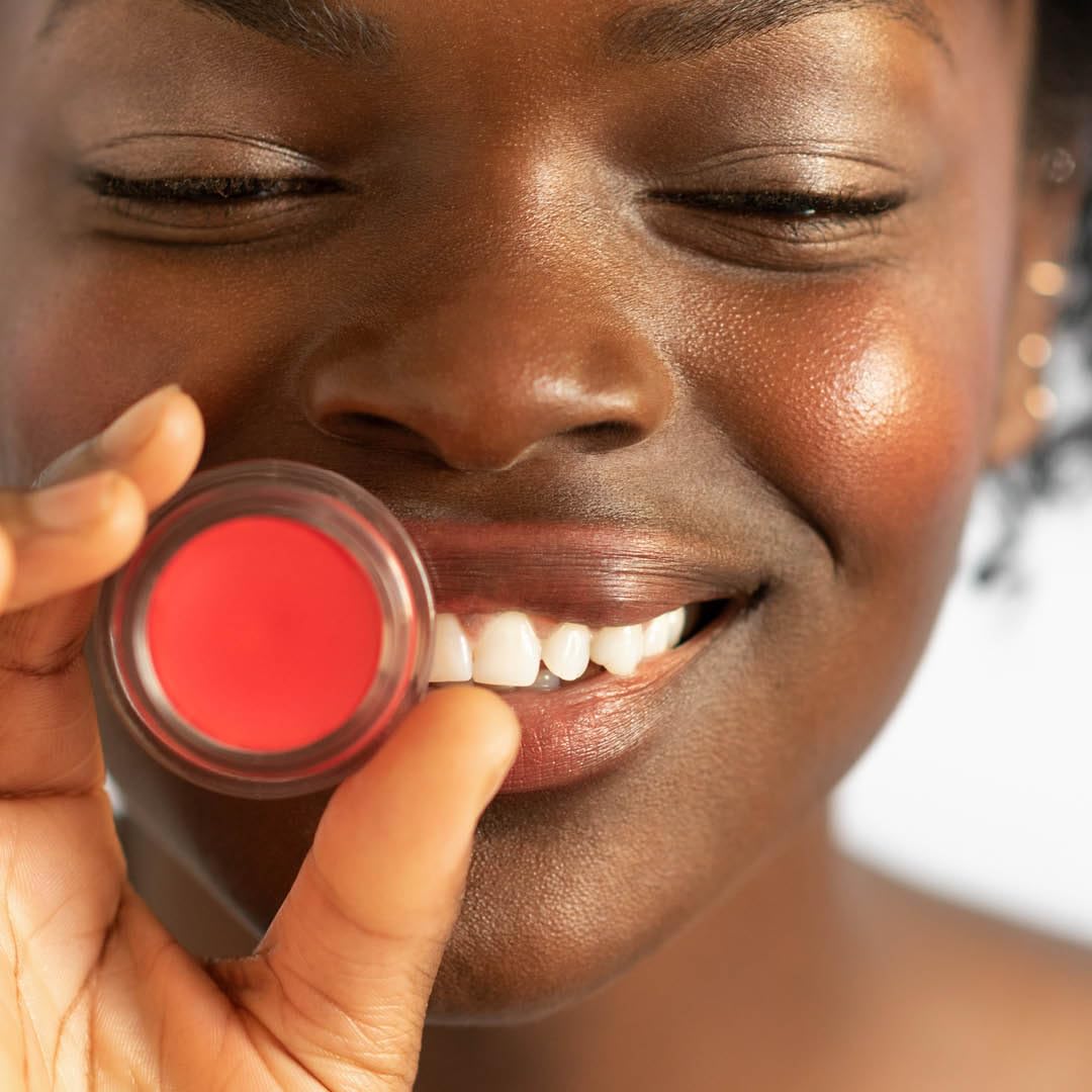 Ere Perez - Natural Carrot Color Pot | For Lips + Cheeks | Buildable, Blendable, Creamy, Vibrant, Satin Finish | Cacao Butter, Avocado + Castor Seed