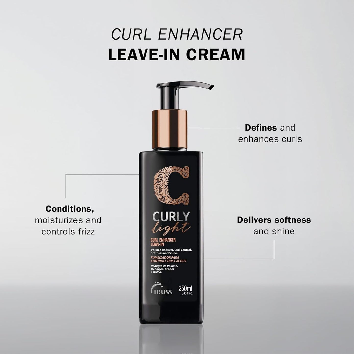 Truss Leave-in Cream for Curly Light Hair - Define and Intensify Curls, Moisturize Wavy and Textured Hair with Matte Finish