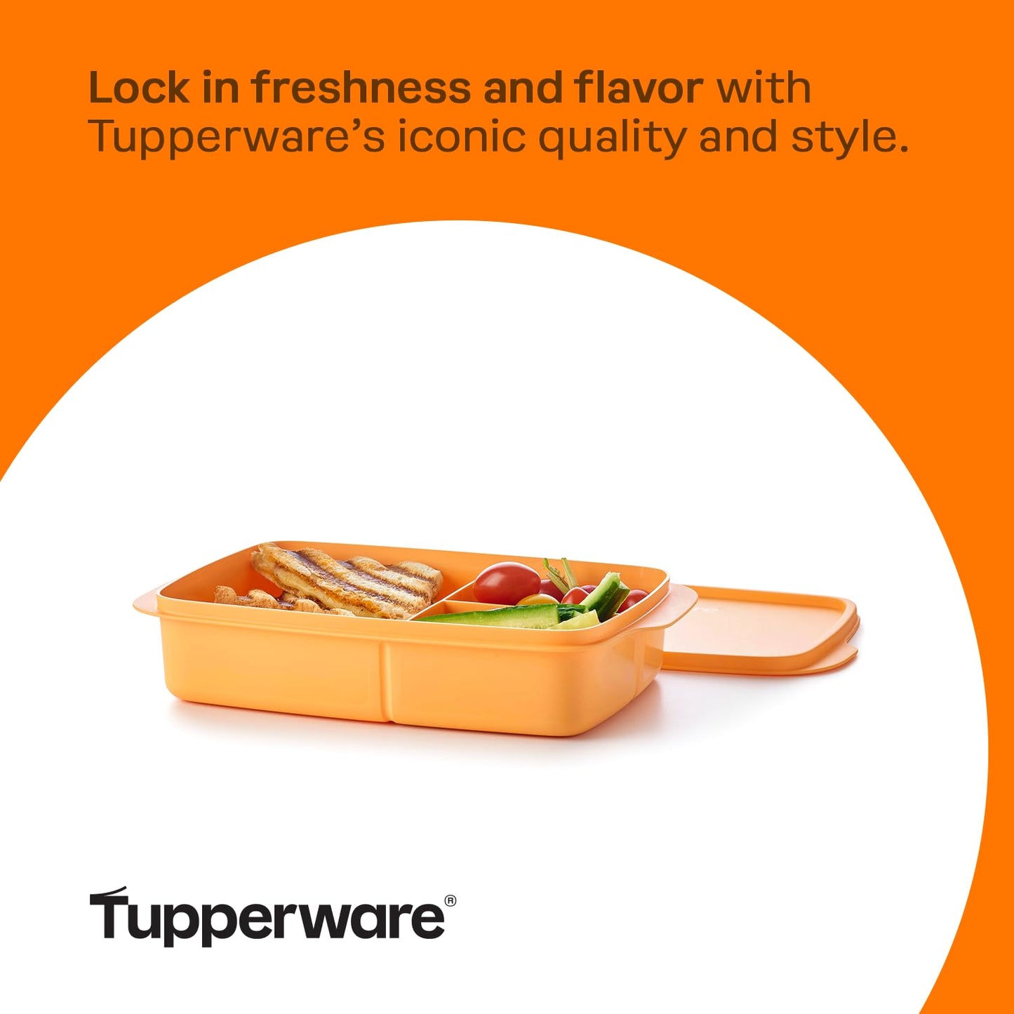 Tupperware Lunch-It Portion & Go Lunch Box Food Storage Container, Dishwasher Safe and BPA Free (4 Cups/1L)