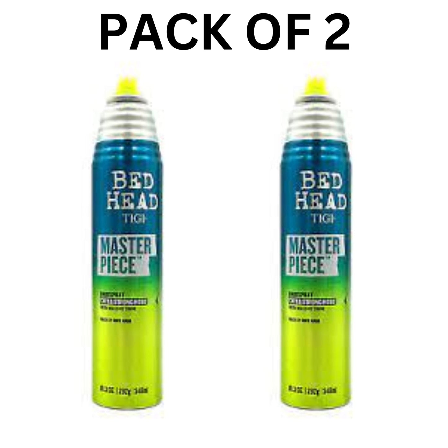Bed Head Masterpiece Hair Spray for Men & Women 10.3 oz (Pack of 2) | Frizz -Control & Extra Strong Hold Hair Spray with Massive Shine