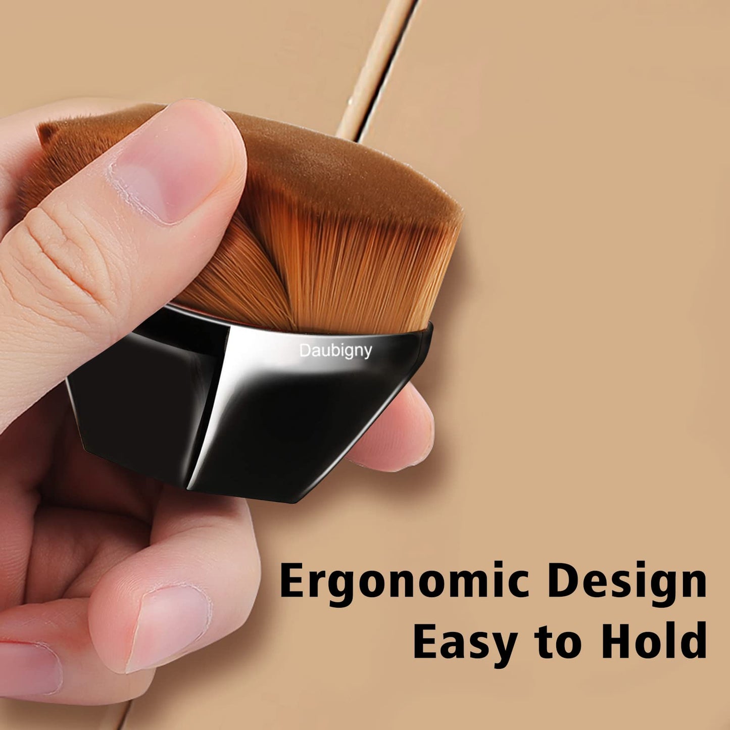 Foundation Makeup Brush Flat Top Kabuki Hexagon Face Blush Liquid Powder Foundation Brush for Blending Liquid, Cream or Flawless Powder Cosmetics