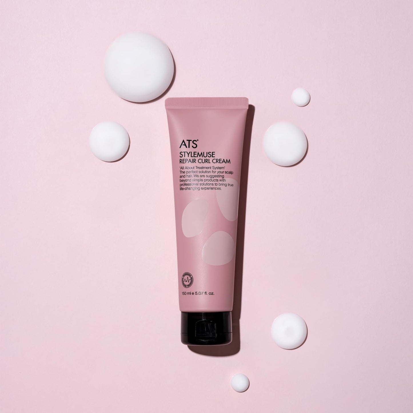 ATS Professional STYLEMUSE Repair Curl Cream Volume, Natural Hold and Soft, 5.07 fl.oz., Pink