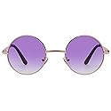 OWL Round Purple Gradiant Sunglasses Metal Frame Hippie Sunglasses UV400 Polycarbonate Lens John Lennon Sunglasses for Men Women