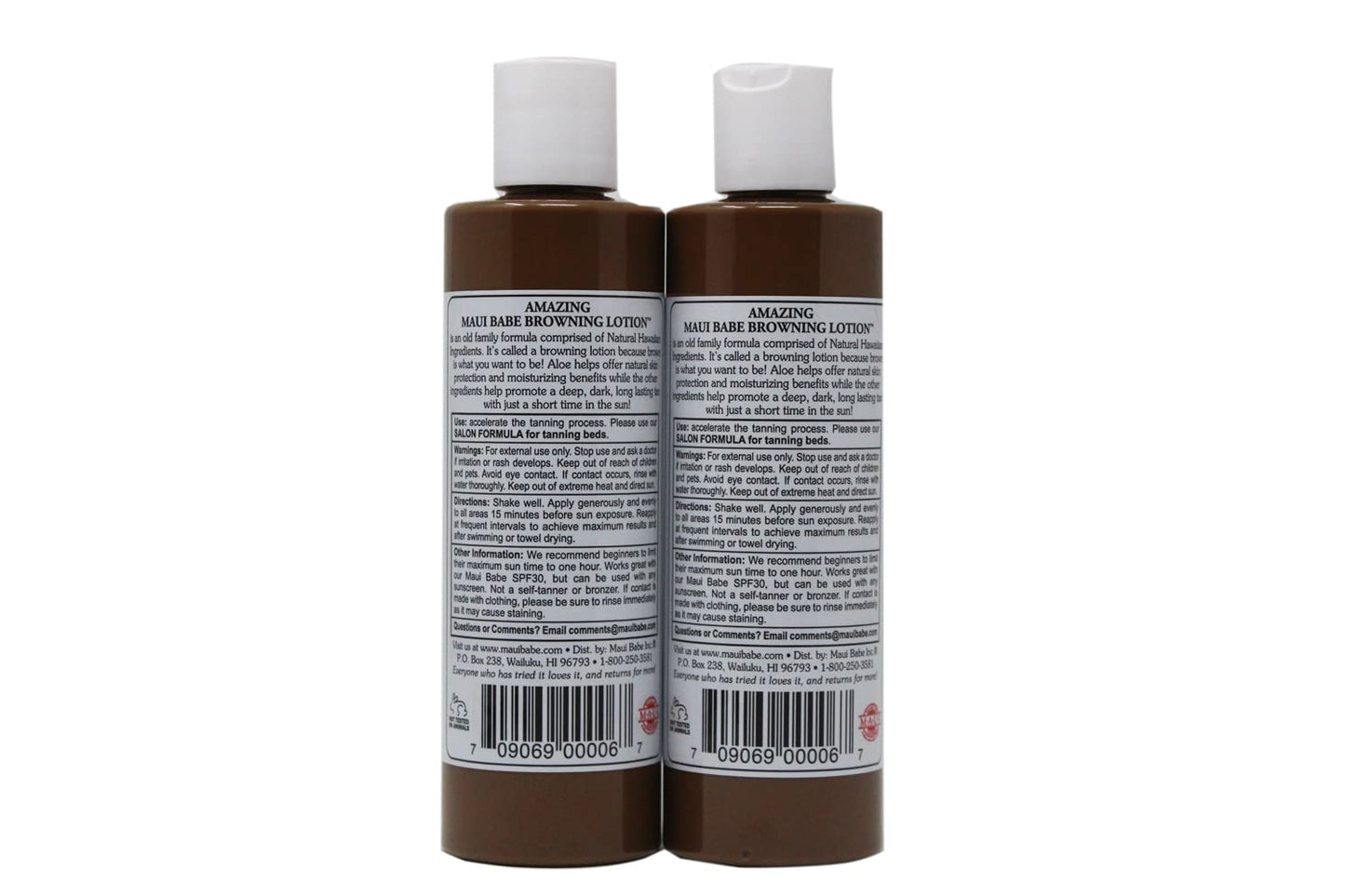 Maui Babe Tanning, Maui Babe Browning Lotion Pack Of 2! Infused With Skin Nourishing Ingredients! All Natural Fast Dark Tan! Promote A Deep, Dark