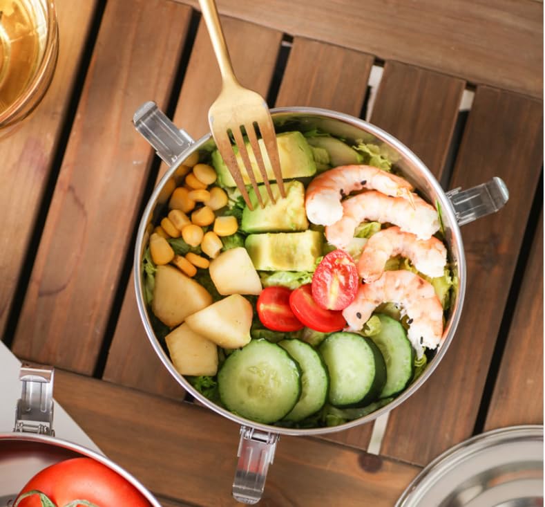 3 Pcs Premium Stainless Steel Food Storage Containers 304 Grade The Original Leak-Proof, Airtight, Smell-Proof - Perfect For Camping Trips, Lunches…