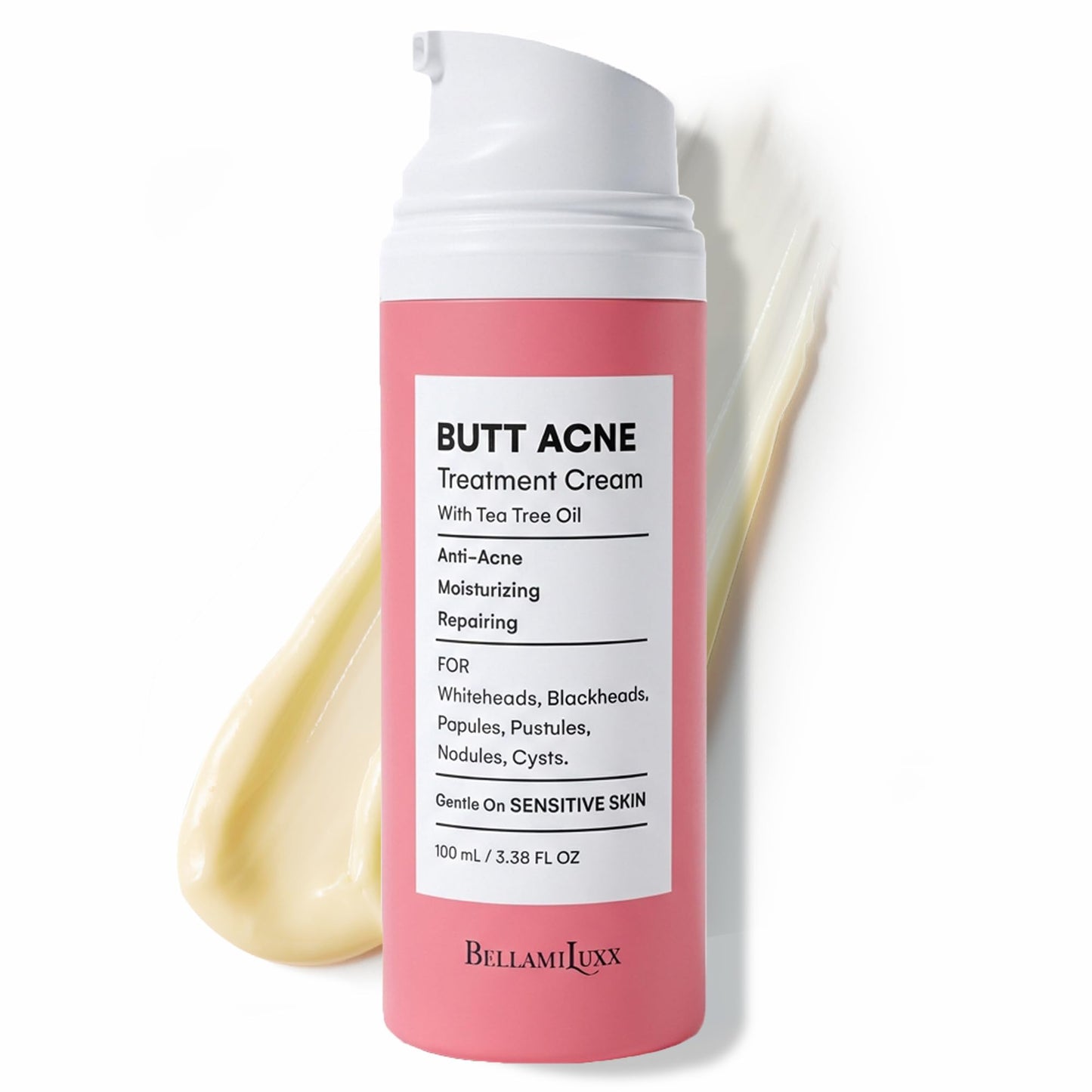 BellamiLuxx Butt Acne Clearing Treatment Cream: Body Acne Treatment for Folliculitis and Pimples on Buttocks, Thighs, and Body with 2% Salicylic Acid Beauty and Personal Care BellamiLuxx Default Title