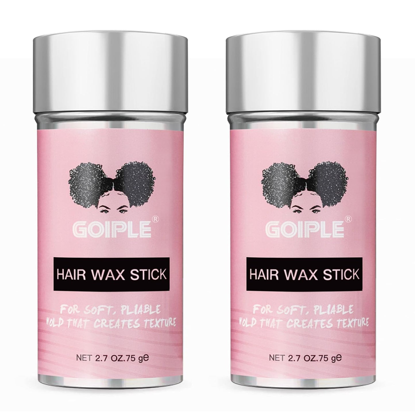 Goiple Hair Wax Stick - Long-Lasting, Smoothing & Slick Pomade Stick for Hair Wigs, Styling Waxes for Fly Away & Edge Frizz Hair, 2.7oz each
