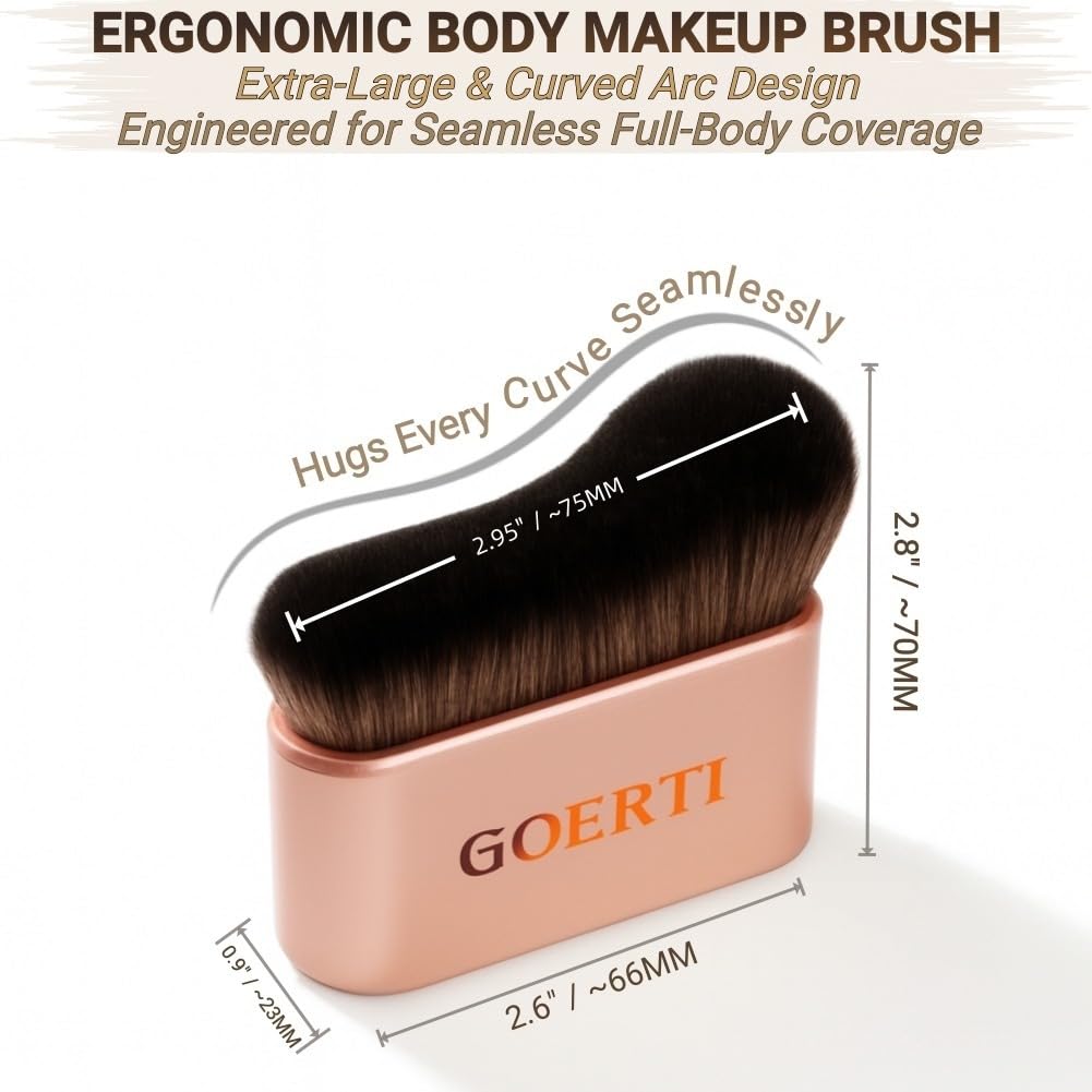 GOERTI Professional Body Makeup Brush, Kabuki Foundation Brush Makeup Brush, Self Tanner Brush, Self Tanning Applicator, Blend & Blur Body Bronzer Tan