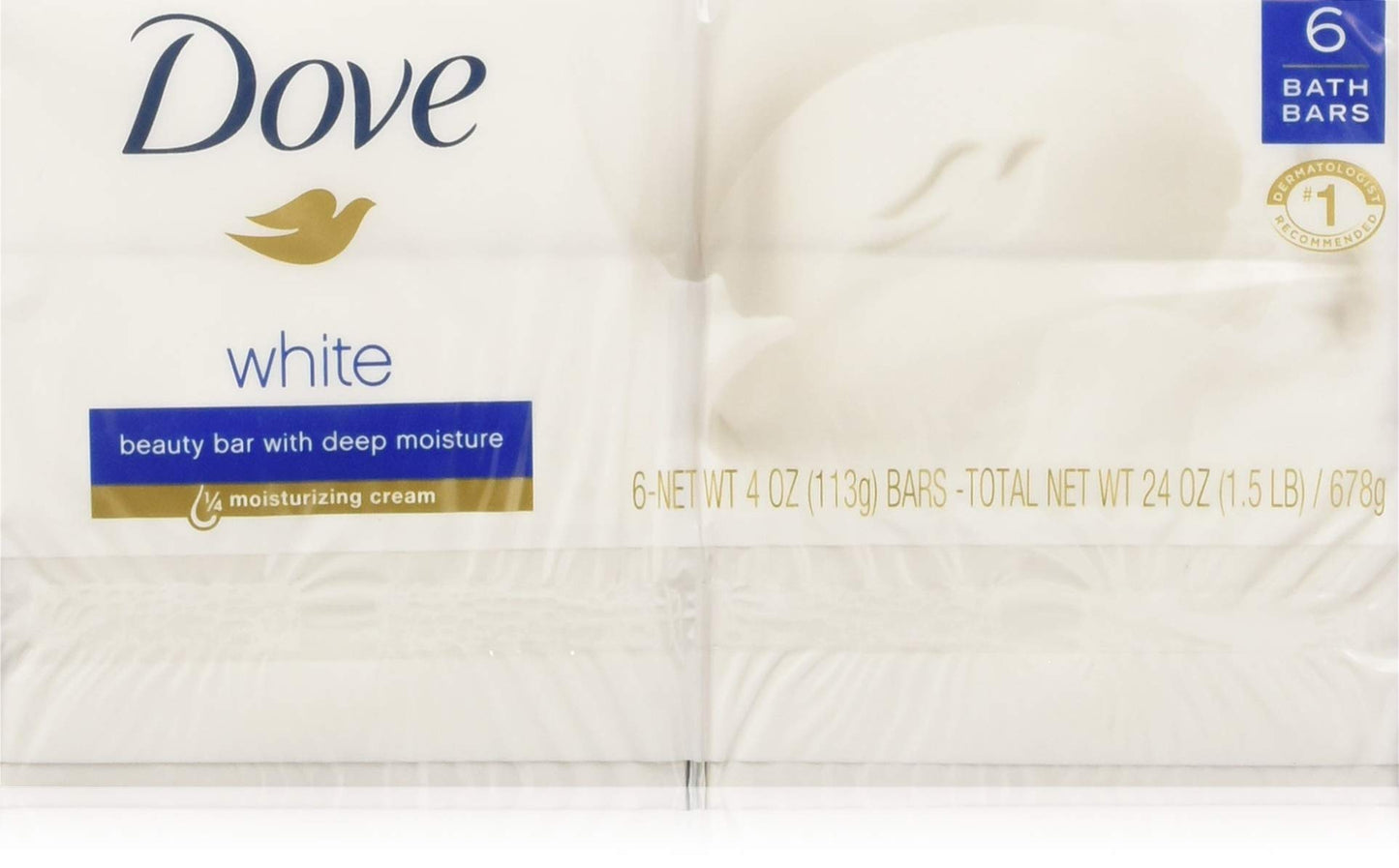 DOVE Beauty Bar White, 2 Count, Pack of 8