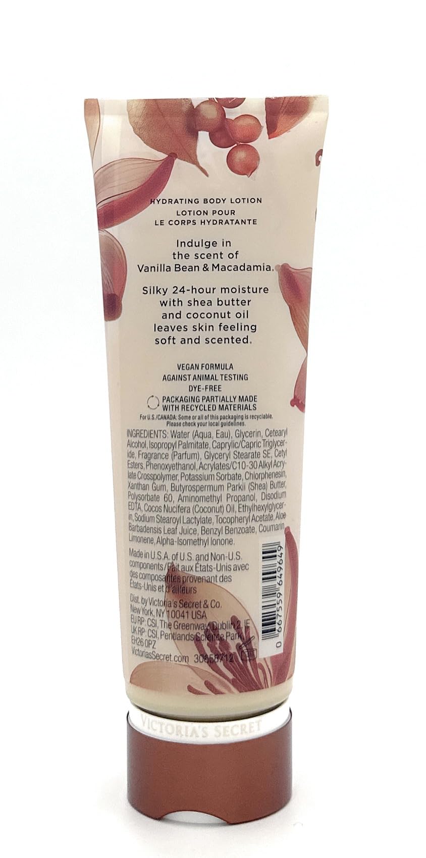 Victoria's Secret Fragrance Lotion Vanilla Bean & Macadamia 8.0 Fl Oz