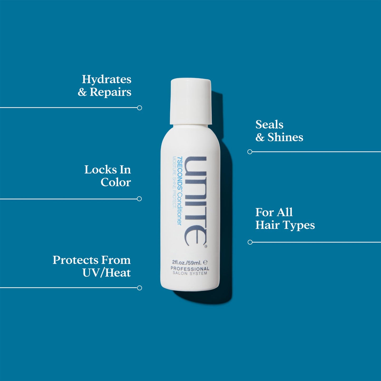 UNITE Hair - 7SECONDS Hydrating Shampoo, Conditioner & Shine Hair U Oil Set - Anti-Frizz, Repairs Dry Damaged Hair - Soft, Smooth & High Shine, Color