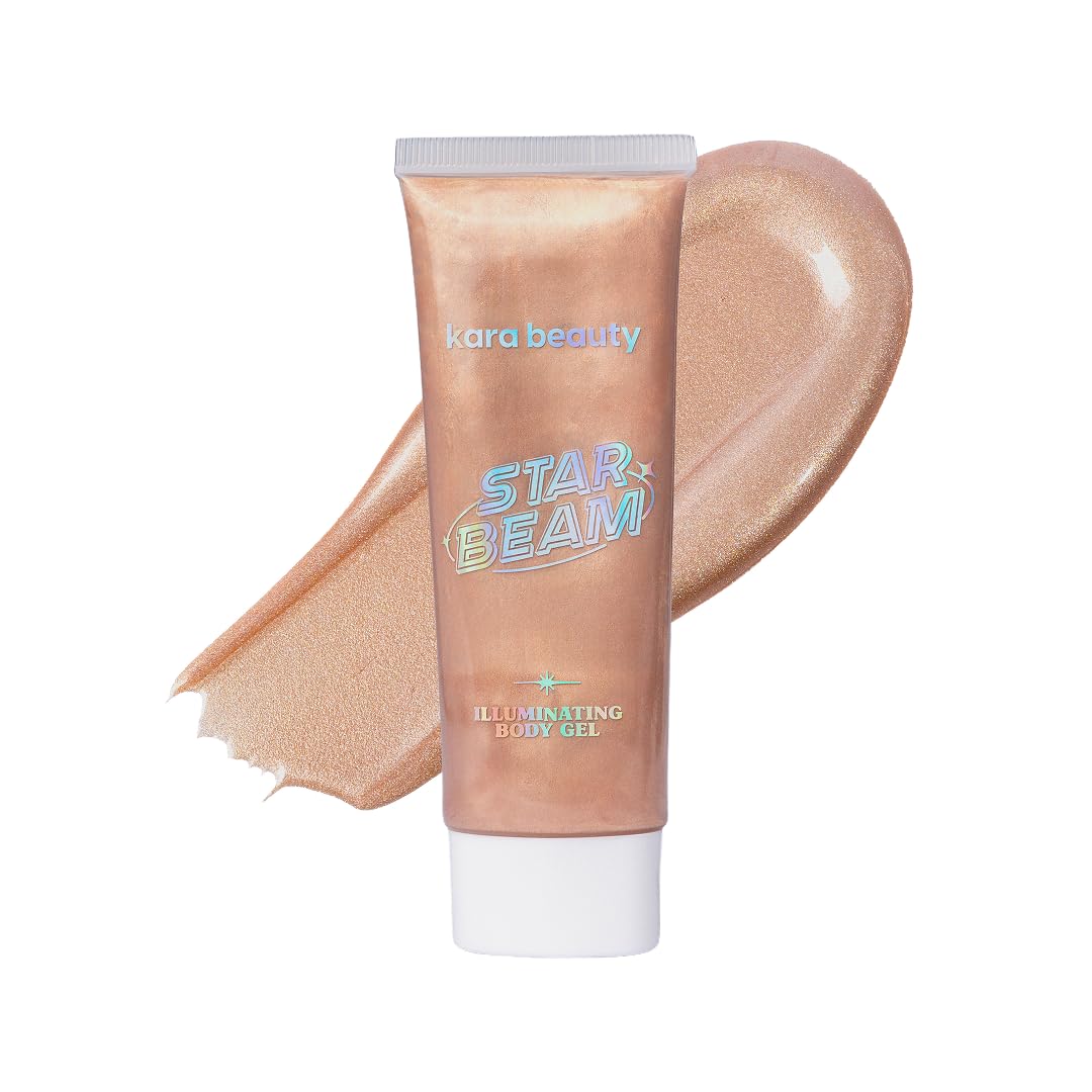Kara Beauty STARBEAM Illuminating Body Gel with Argan Oil, Lightweight Non Sticky Body Shimmer and Glitter Gel for Radiant Glow, Buildable Makeup