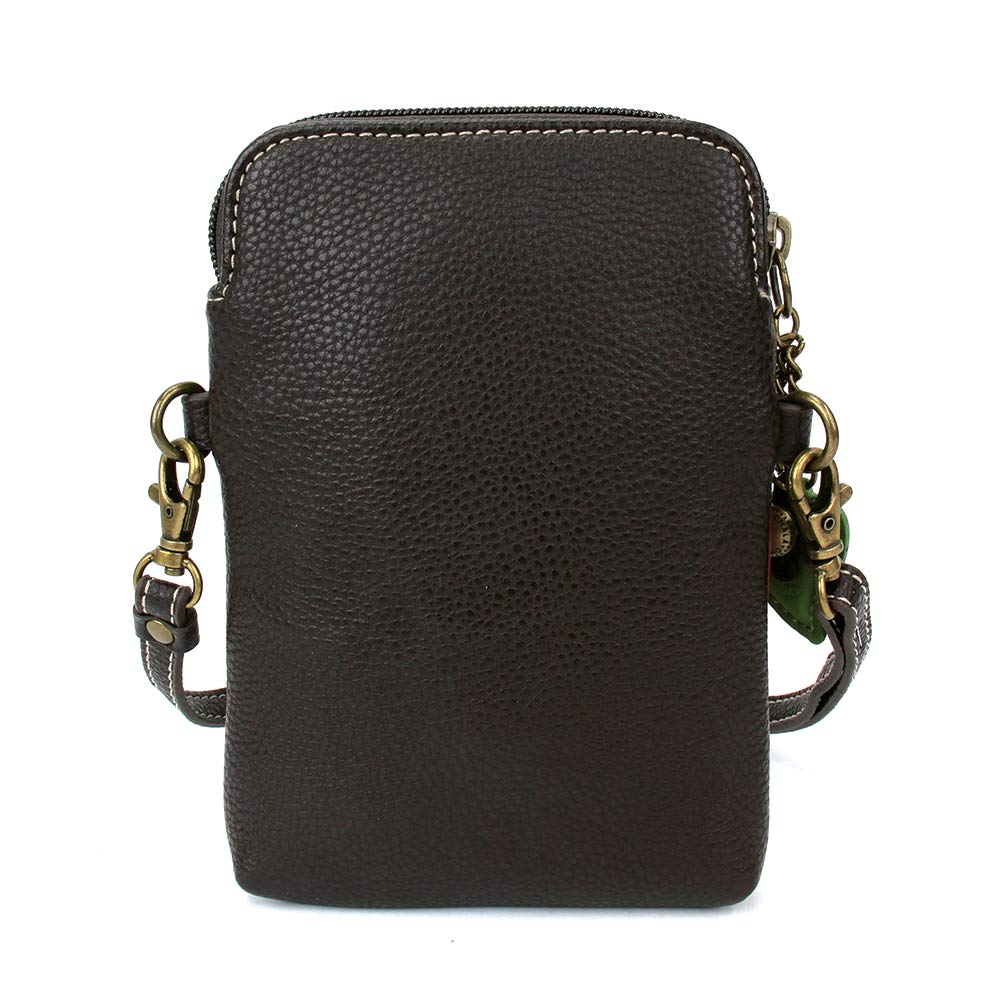 CHALA Plant Life Collection Cell Phone Crossbody Purse-Women PU Leather/Canvas Multicolor Handbag with Adjustable Strap - Rose A - pink