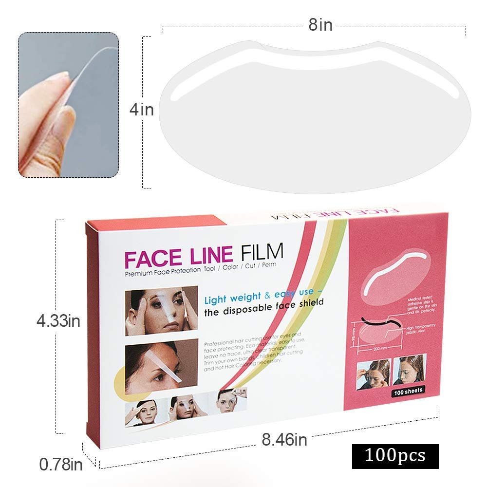 100 PCS Microblading Makeup Shower Face Shields Visors, Disposable Face Shields Masks for Hairspray Salon Supplies and Eyelash Extensions Eye Eyelid