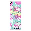 Goody Kids Mini Epoxy Contour Snap Clips - 8 Count, Daisy Charm - Just Snap Into Place - Suitable for All Hair Types - Pain-Free Hair Accessories