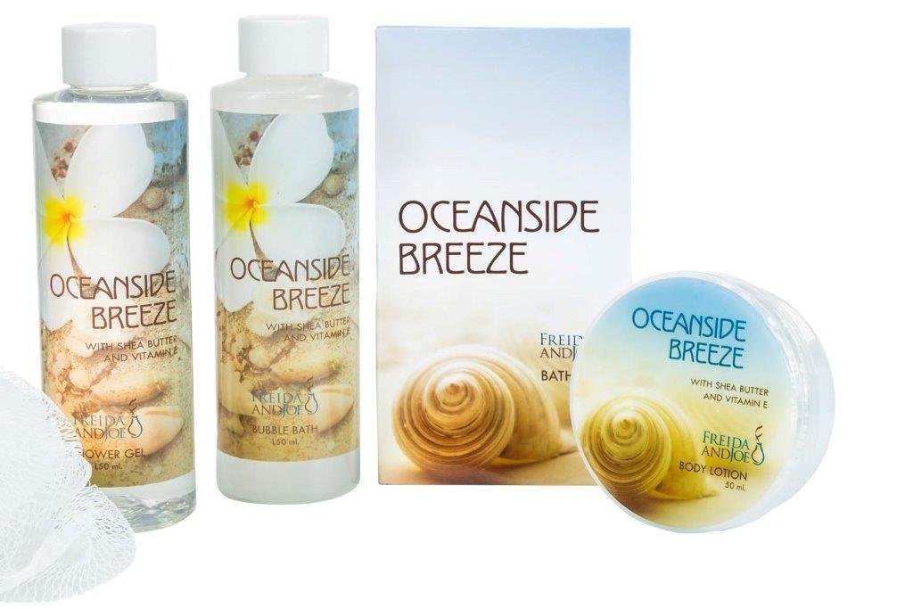 Home Spa Bath Basket Fresh Aquatic Oceanside Breeze Spa Set For Women Bath & Body Set For Women Shower Gel, Bubble Bath, Body Lotion, etc Puff in Blue