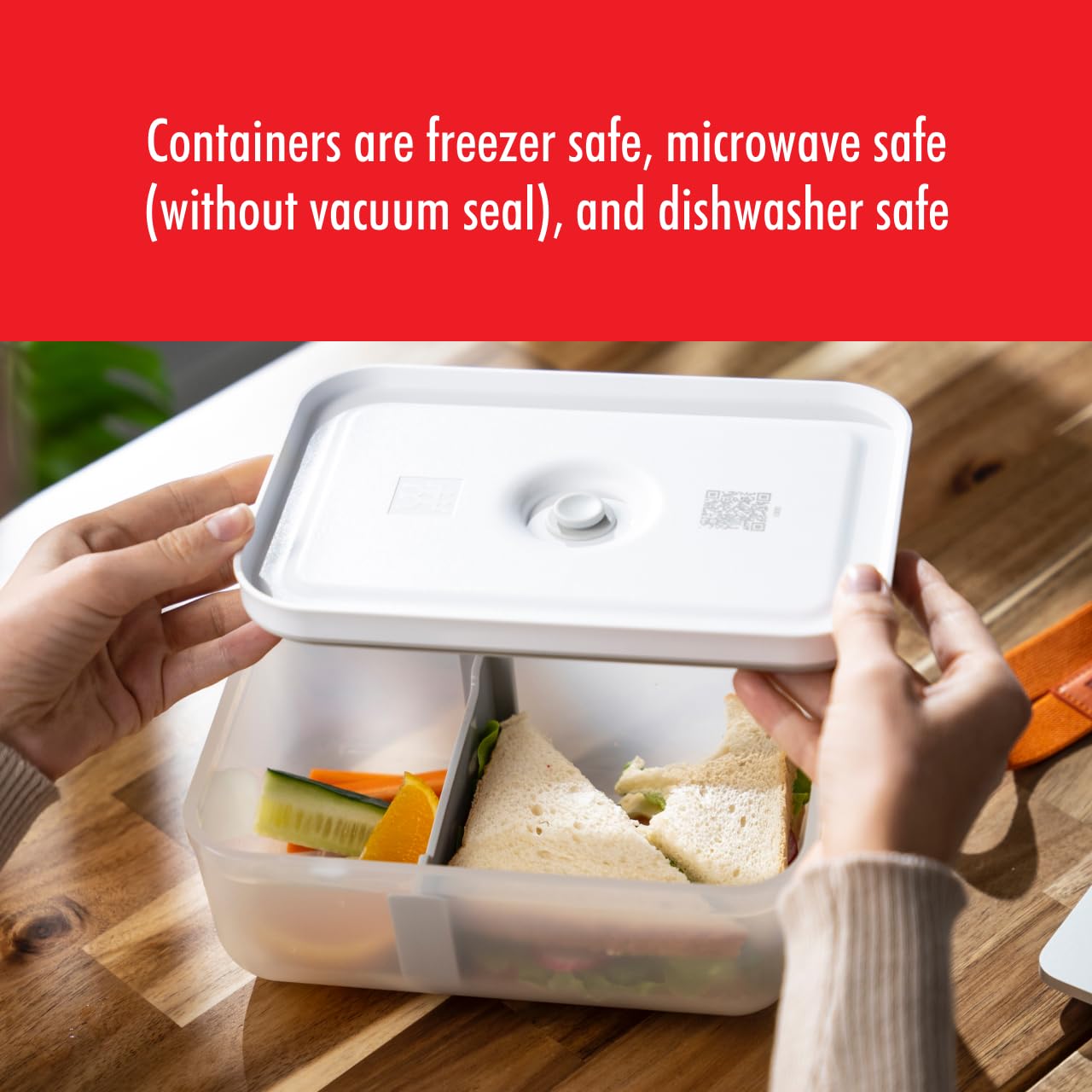 ZWILLING Fresh & Save Plastic Lunch Box, Airtight Food Storage Container, Meal Prep Container, BPA-Free, Grey, Semitransparent - Medium
