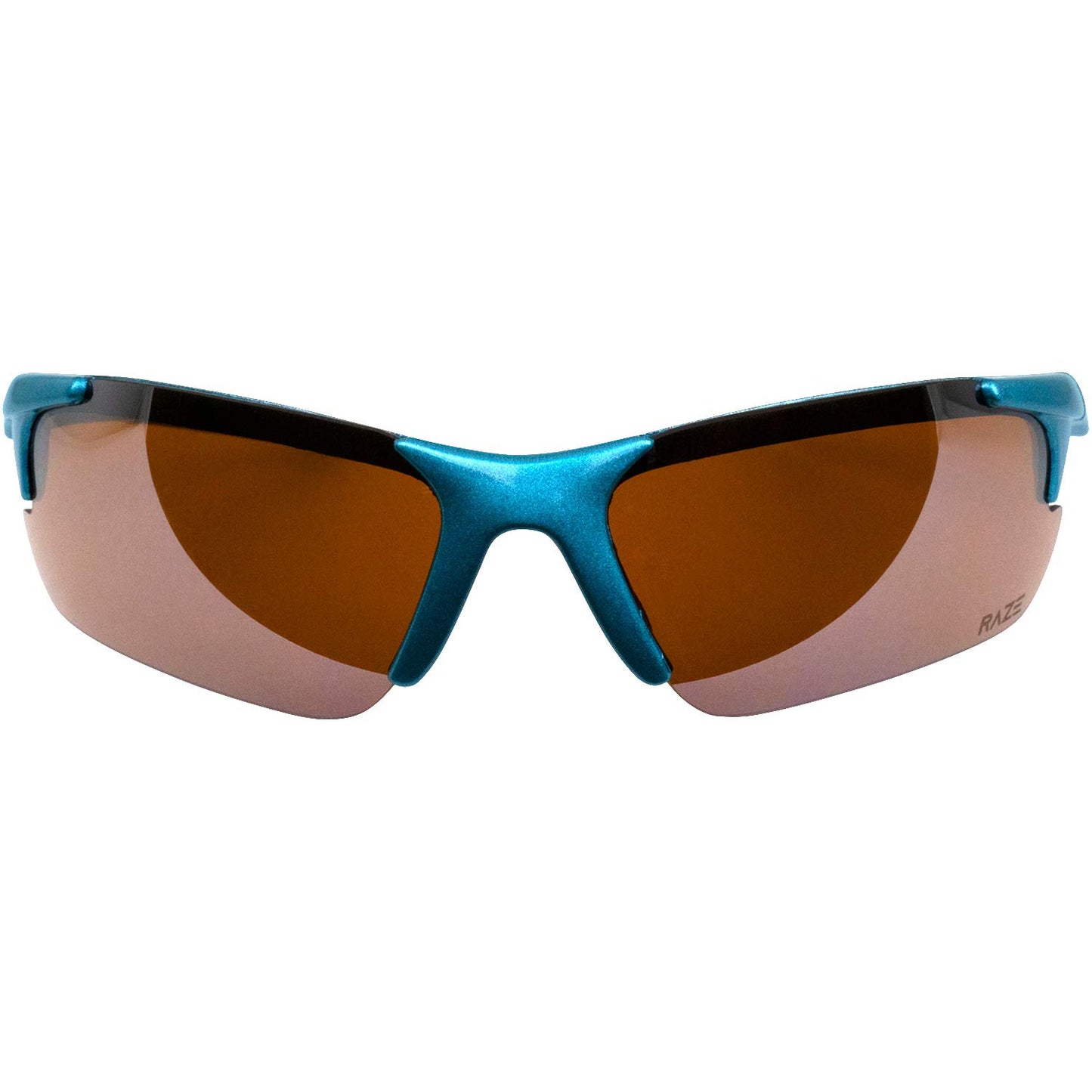 Raze Eyewear Peak Sport Frameless Sunglasses Metallic Turquoise Frame High Definition HD Lens