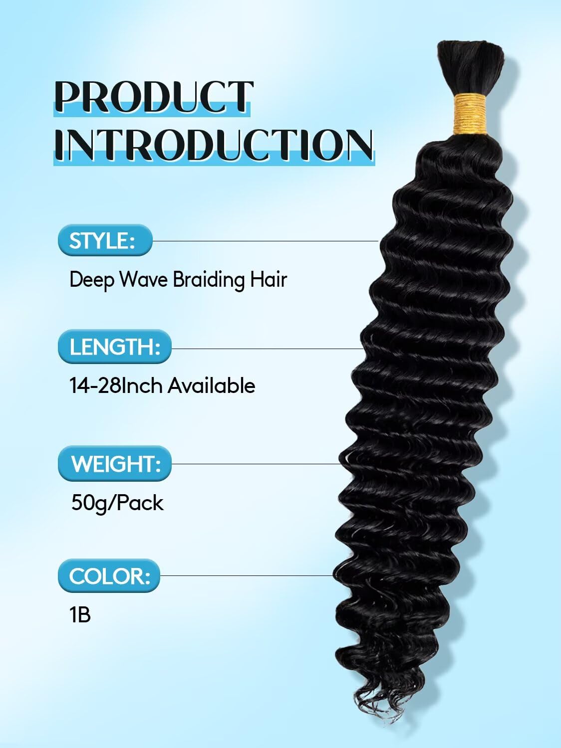 Boho Hair for Braiding, 20 Inch Curly Virgin Human Braiding Hair for Women, 12A Knotless Water Wave Bulk Bohemian Styles, 50g 1 Bundles Natural Black Beauty and Personal Care WIGGSALONG