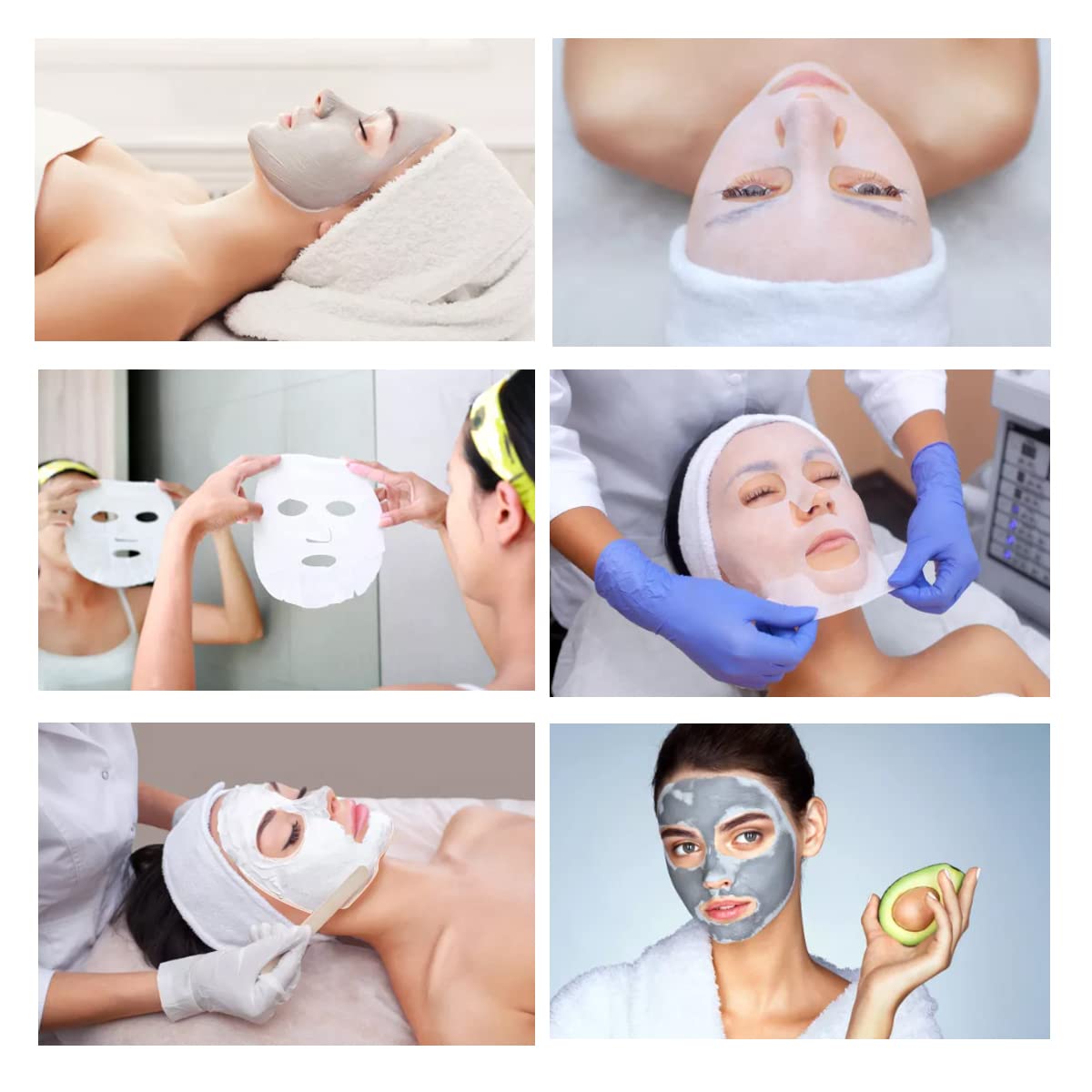 Cayanmydery cotton Facial Mask Paper, Spa Skin Care Face Mask Paper Pre-cut Facial Paper Sheet Facial Mask (100 Pcs)