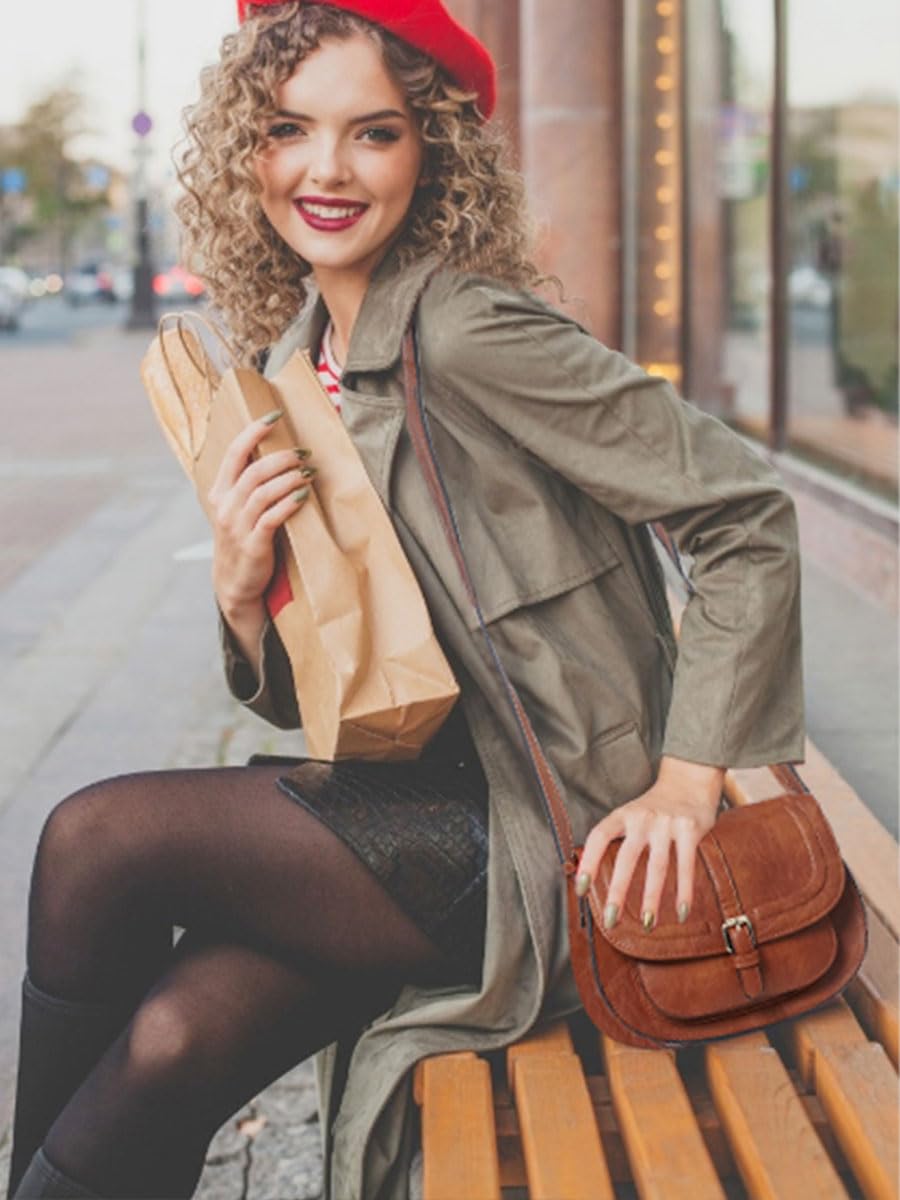 AFKOMST Crossbody Bags for Women,Small Saddle Purse and Boho Cross Body Handbags