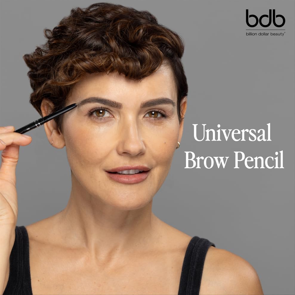 Billion Dollar Brows Universal Eyebrow Pencil - Dual-Ended Design with Precision Tip & Spoolie, Matte Finish, Waterproof, Easy to Use, Vegan