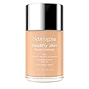 Neutrogena Healthy Skin Liquid Foundation Makeup Broad Spectrum SPF 20 Sunscreen, Medium Coverage, Vit B5, Antioxidants, All Day Wear, Warm Sand 270W