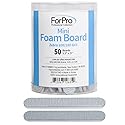 ForPro Professional Collection Mini Foam Board, Zebra, 100/180 Grit, Double-Sided Manicure Nail File, 3.5” L x .5” W, 50-Count