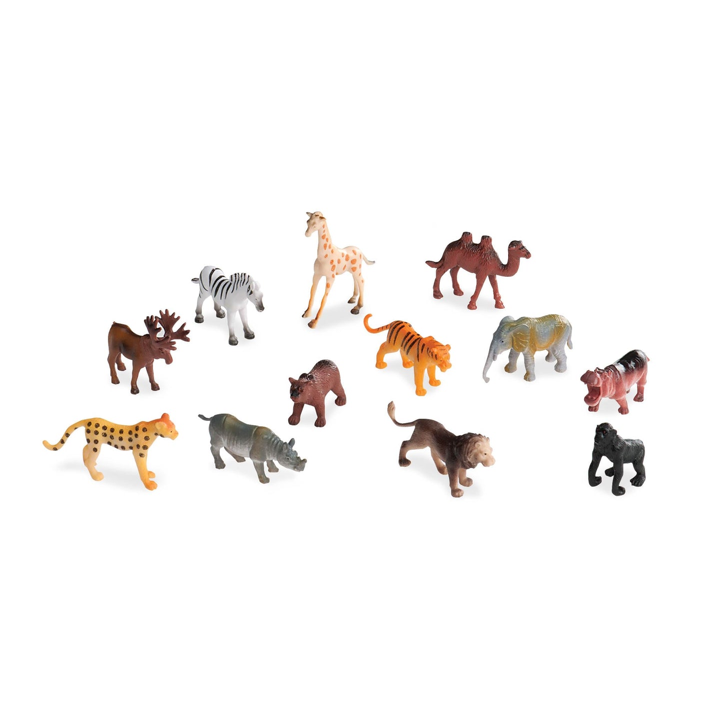 Terra by Battat 60 Pcs Wild Creatures Tube – Mini Animal Figurines with Lion, Tiger, Hippo, Bear & More – Safari Educational Toys for Kids 3+