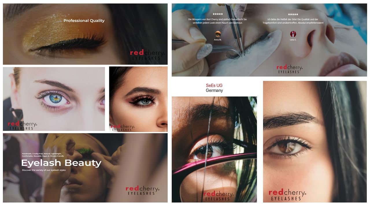 Red Cherry False Eyelashes #523 (Pack of 3 Pairs)