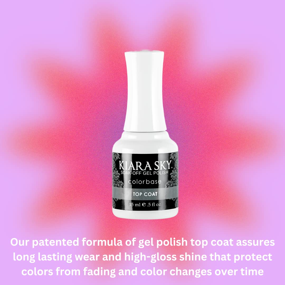 KIARA SKY Gel Polish Top Coat 0.5 fl oz + Base Coat 0.5 fl oz Duo | Soak Off Formula