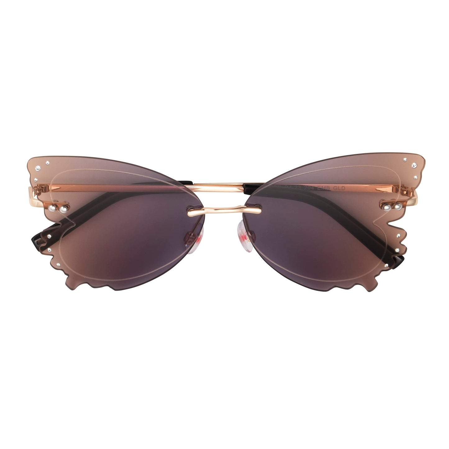 Betsey Johnson Women's The Giver Butterfly Sunglasses, Gold, 140 mm
