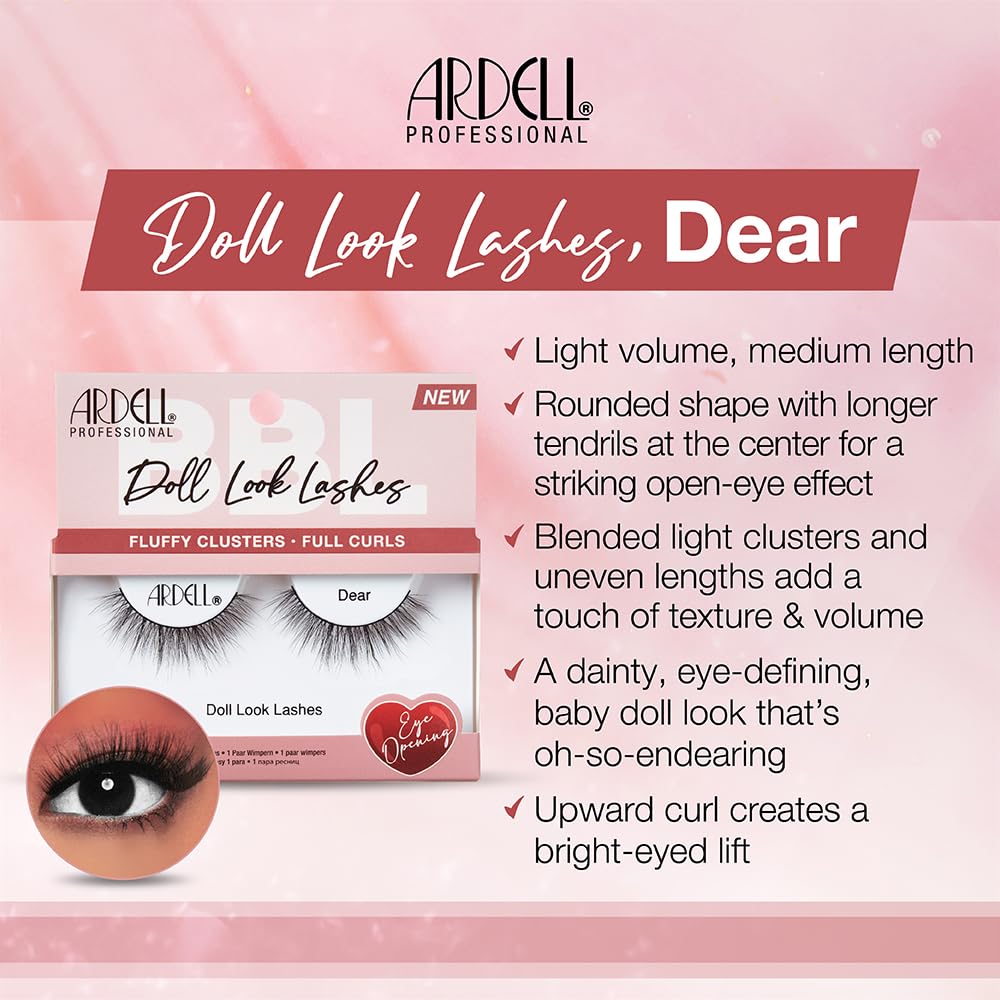 Ardell Doll Lashes Dear - Natural Look False Eyelashes for Dramatic Eye Look, 1 Pack