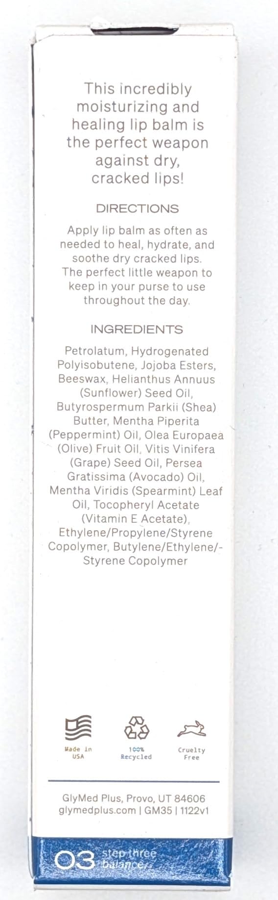 Glymed Ultra-Hydrating Lip Balm .5 oz Beauty and Personal Care Glymed