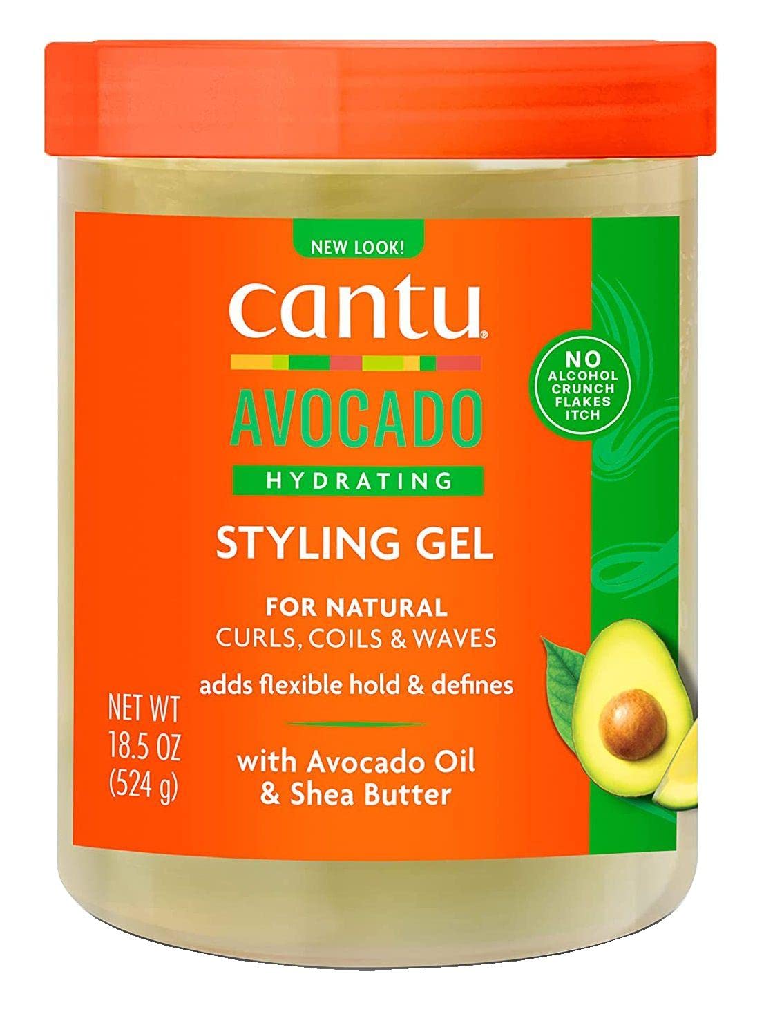 Cantu Avocado Hydrating Styling Gel 18.5 Ounce Jar (Pack of 2)
