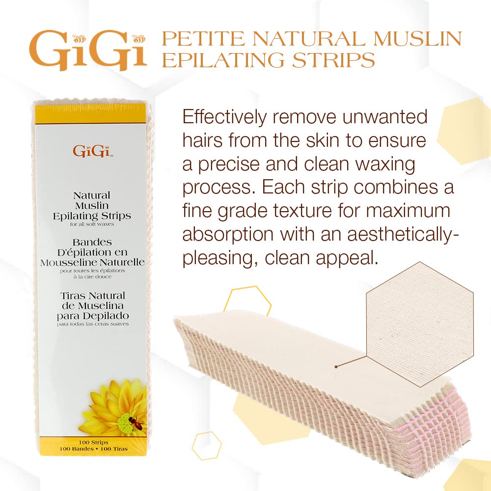 GiGi Natural Muslin Epilating Strips Large (3" x 9") 100 Strips
