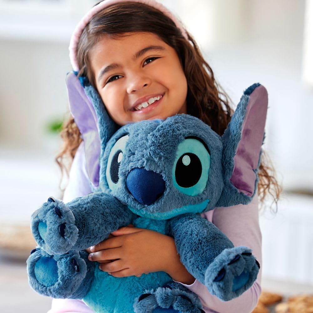 DISNEY STORE Official Stitch Medium Soft Toy for Kids, Cuddly Character with Fuzzy Texture and Embroidered Details, Flexible Floppy Ears, Disney…