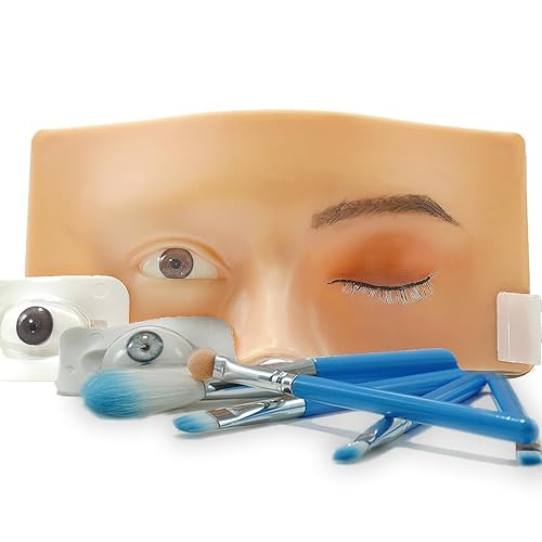 GETPUCHRA Makeup Practice face Eye Makeup Silicone Makeup Practice Board Realistic Face Model Makeup Practice Mask,With Replaceable Eyes (Eye makeup