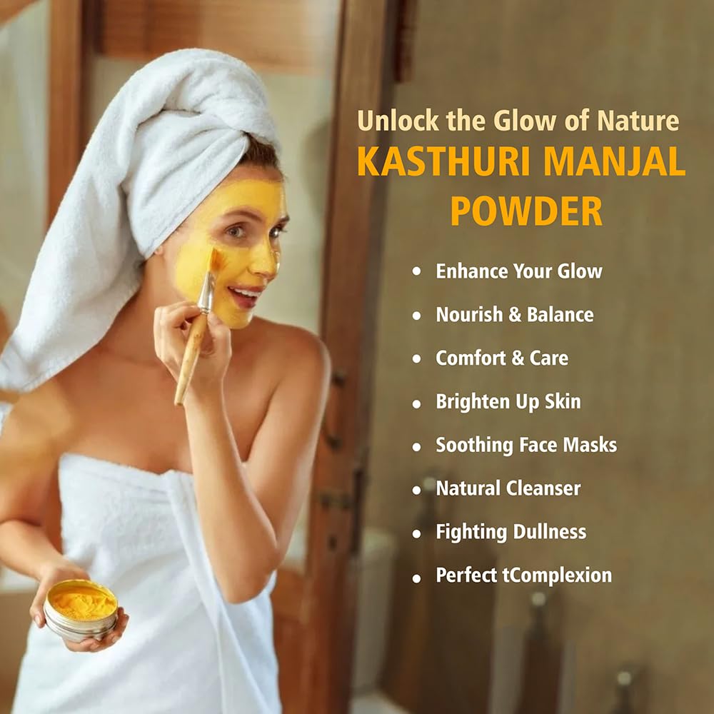 Kasthuri Manjal Powder for Skin and Face Care| Wild Turmeric powder | Curcuma Aromatica | Helps Acne skin (3.5 oz)