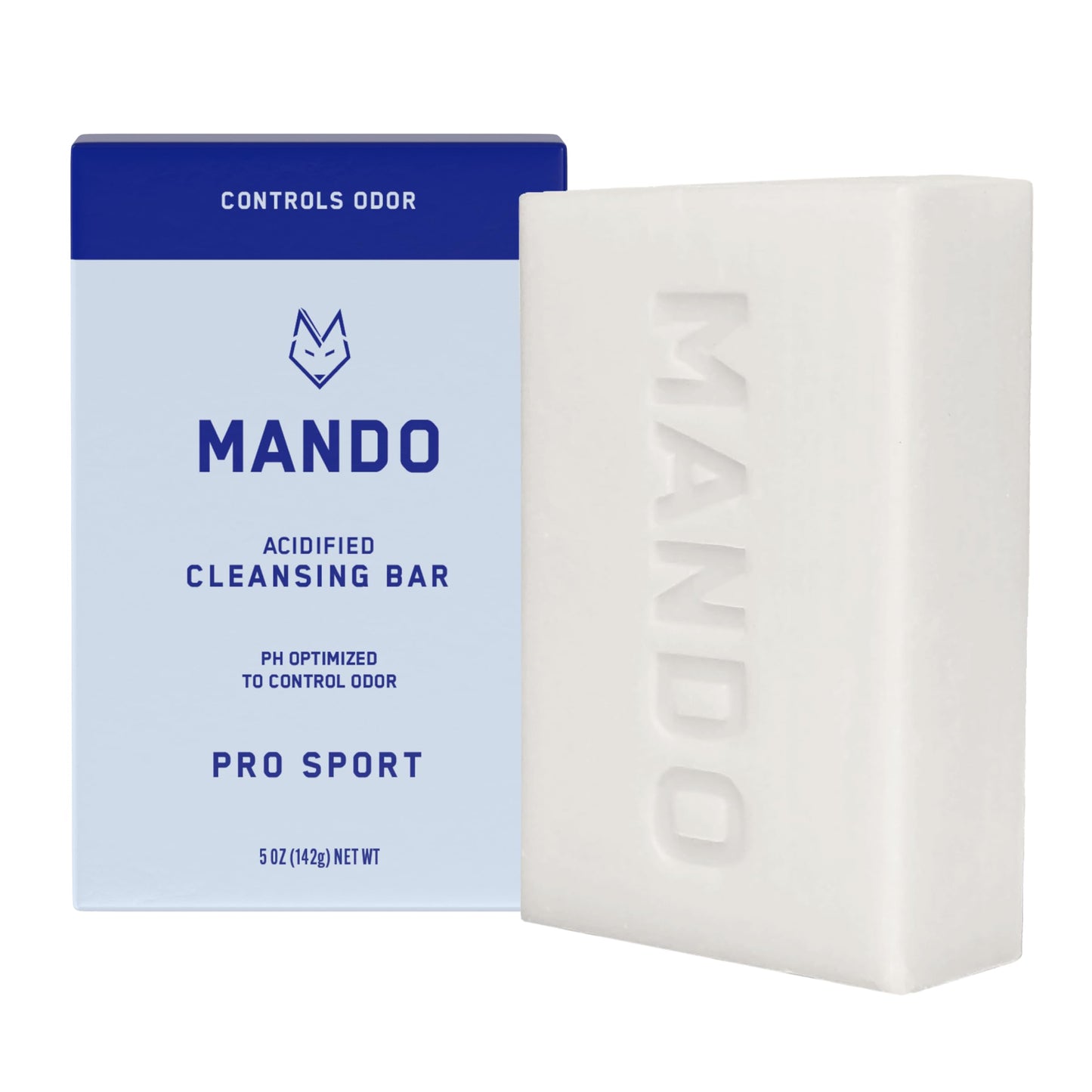 Mando Acidified Cleansing Bar - 24-Hour Odor Control - Removes Odor Better than Soap - SLS Free, Paraben Free - Safe For Sensitive Skin - Pro Sport