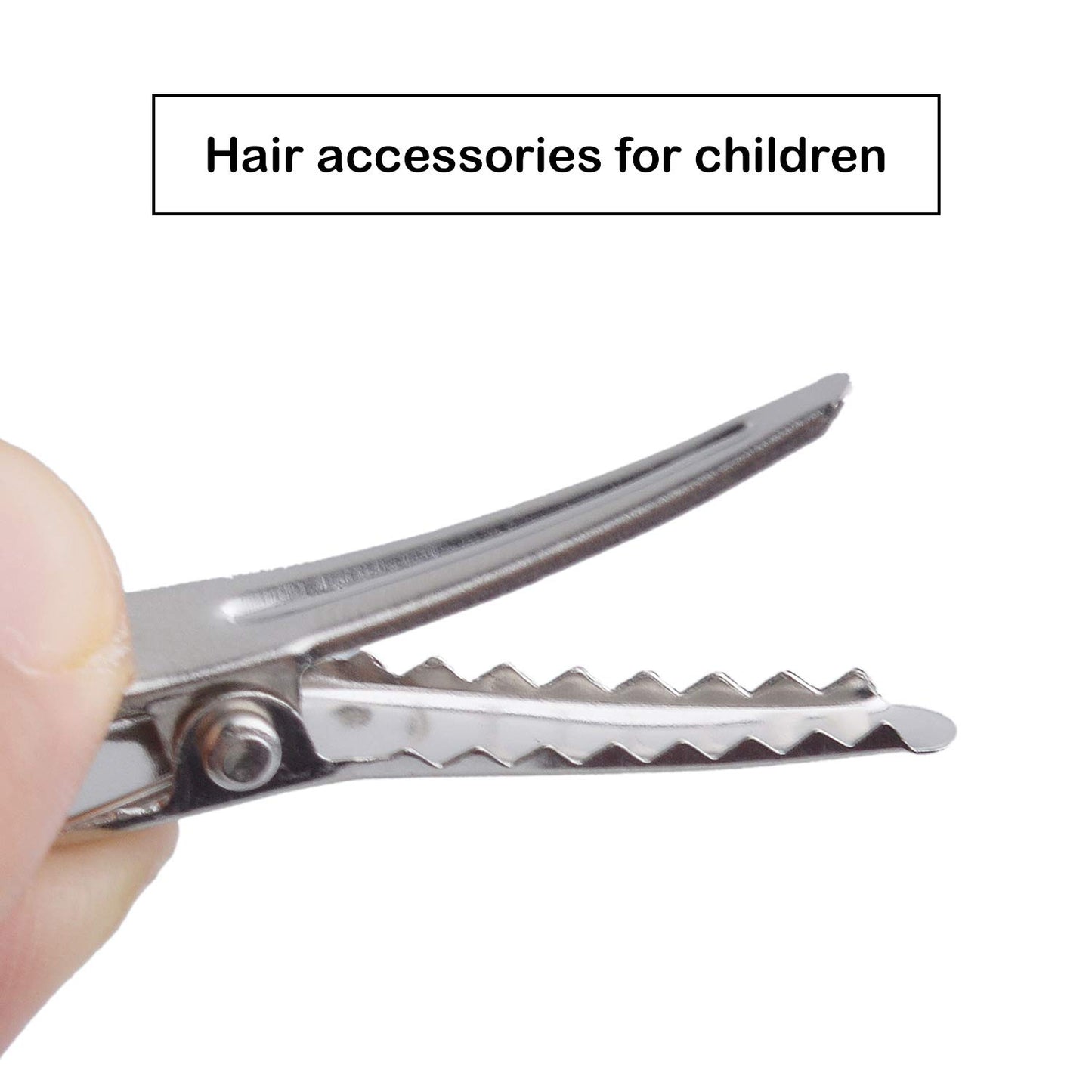 30MM Small Alligator Hair Clips, 100 Pieces Silver Metal Alligator Hair Pins Teeth Bows Crocodile Hair Clips Holders Accessories for Hair Care, Arts