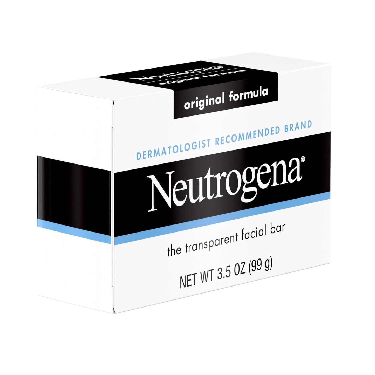 Neutrogena Original Gentle Facial Cleansing Bar with Glycerin, Pure & Transparent Face Wash Bar Soap, Free of Harsh Detergents, Dyes & Hardeners, 3.5